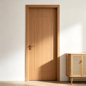 Waterproof Wooden Front Door for Houses, Modern Entrance and Barn Door
