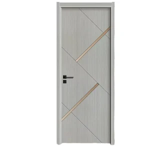 Waterproof Wooden Single MDF Main Door Modern Interior Door for Hotel Apartment Bedroom Villa Hospital