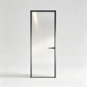 Weather-Resistant Aluminum Alloy Narrow Swing Door, Powder-Finished Surface, Double-Glazed Glass