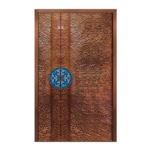 Weather-Resistant Hand Forged Cloisonne Inlay Copper Villa Entry Door with Custom Design, Smart Security, Soundproof, Fireproof