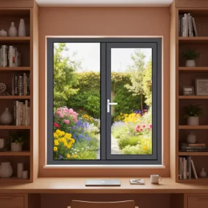 Weatherproof Double-Glass Aluminum Casement Swing Door