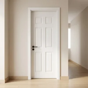 White Modern Swing Single-Leaf Solid Wood Interior Door