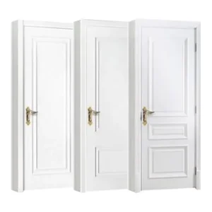 White Modern Swing Single-Leaf Solid Wood Interior Door, Soundproof, Anti-Theft