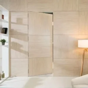 White Oak Eco-Friendly Solid Wood Hidden Interior Door with Waterproof Finish and Quiet Hardware