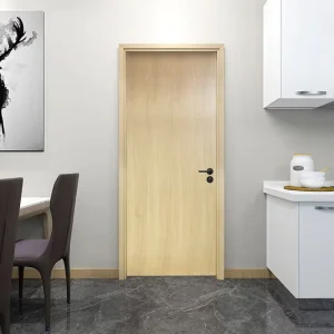 White Oak Varnished Composite Solid Wood Interior Door with Soundproof Painted Finish for Bedroom, Bathroom, Apartment, Hotel, and Villa