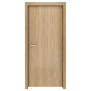 White Oak Veneer Stain-Grade Hotel Room Wood Door with Metal Aluminum Strip Inlay for Hospitality Projects