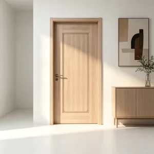 White Paint-Free Water-Resistant Wooden Interior Door for Hospital, Bedroom, Living Room, and Apartment