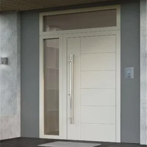 White Primed Entry Door With Oval Glass Customized Color