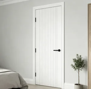 White Primed Flush Shaker Interior Door for Bedrooms and Houses