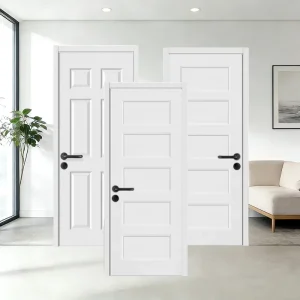 White-Primed MDF/HDF Interior Door with Sound Insulation for Bathroom