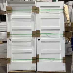 White Primed Prehung MDF Shaker Solid Wood Interior Door for Apartment