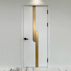 White Primer Wooden Single Leaf Interior Door with Modern Design