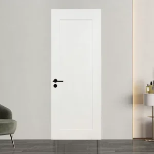 White Reinforced Composite Wooden Interior Door with Water-Based Paint and PUR Edge Seal, Waterproof and Heat Insulating