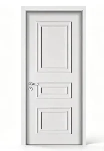 White Solid Wood Composite Interior Door, Modern Soundproof Finished Custom Size for Apartment, Bedroom, Hotel and Villa
