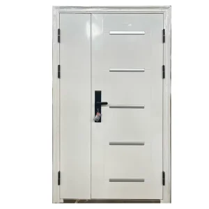 White Steel Chinese Style Modern Security Door Anti-Theft Powder-Coated Finish Customizable Sizes