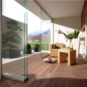 Wide-Angle Invisible Frameless Aluminum Folding Sliding Glass Door for Landscape Use