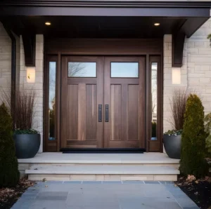 Widened and Heightened Solid Wood Double Entrance Door for Apartments and Villas