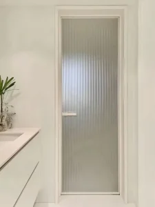 Windproof Aluminum-Framed Glass Casement Partition Door for Interior, Bathroom, Apartment, and Hotel Use