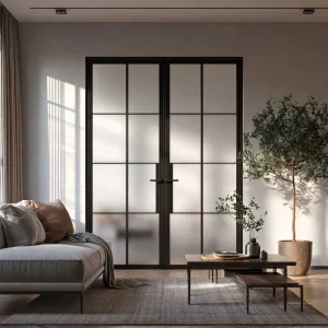 Windproof Energy-Saving Soundproof Glass Double Swing Patio Doors