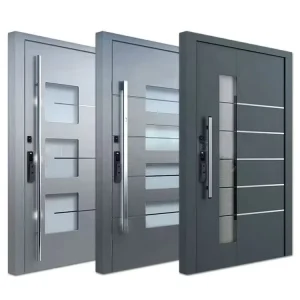 Wood Aluminum Alloy Metal Iron Security Swing Entry Door for Houses