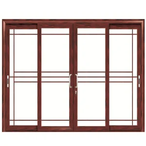 Wood Color Aluminum Sliding Door for Living Room Balcony