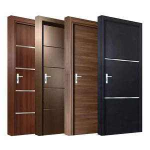 Wood Color Interior Door With Insert Strips