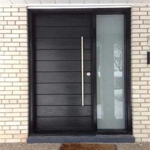 Wood Door Design With Modern Solid Wood Exterior Plywood and Glass