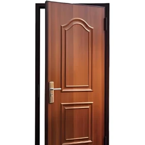 Wood Grain PVC Steel-Wood Composite Security Door, Fire Prevention, Commercial Entry, Anti-Pry