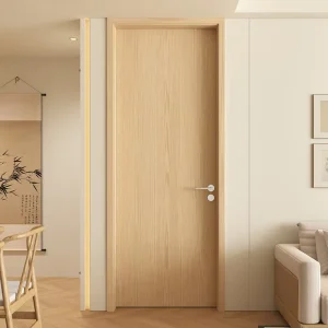 Wood Interior Single Door for Dressing Room, Living Room, or Study Room