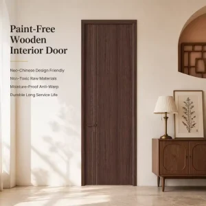Wood Paint-Free Flat Interior Bedroom Door, Scratch-Resistant, Easy to Clean