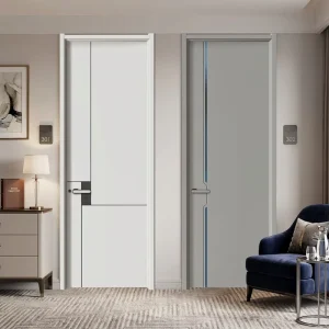 Wood Plastic Composite Door Solid Panel Waterproof Termite Resistant Residential Door