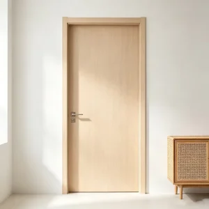 Wooden Bedroom Doors Solid Wood Modern Sound Insulating Interior Finished Surface Push-Pull Opening