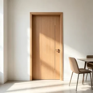 Wooden Door Minimalist Silent French Door Window Solid Wood Door Sound Insulation Commercial Exterior Swing Door