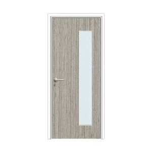 Wooden Door With Glass Panel Made of Raw Wood for Home Buildings