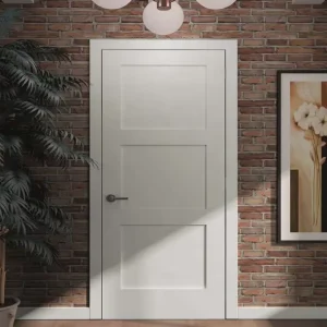 Wooden Doors for House with Double Door Tempered Glass