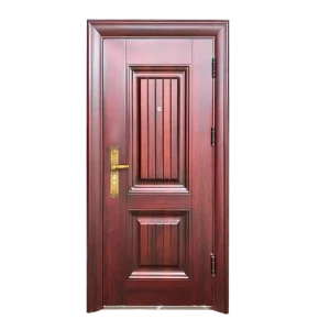 Wooden Entrance Door with Long Handle and Smart Lock