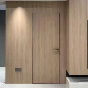 Wooden Hidden Wall Door Aluminum Frame Modern Interior Bedroom Door