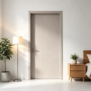 Wooden Interior Bedroom Doors Minimalist Solid Wood Sound Insulating 3-Year Warranty Custom Paint-Free Complete Door Sets