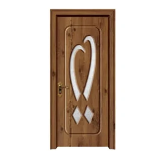 Wooden Panel PVC Kitchen Interior Frosted Glass Bathroom Door
