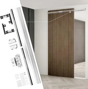 Wooden Sliding Interior Door with Wall-Mounted Hidden Track
