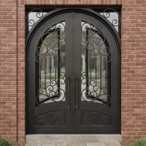 Wrought Iron Double Hinged Swing Door for Home or Hotel Manufacturer Supplier