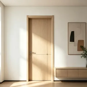 Y2635 Minimalist Exterior Wooden Swing Door Solid Wood PVC Soundproof Class A Bedroom Door