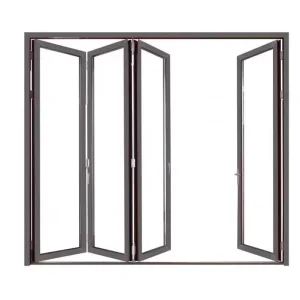 YH-01 Heavy-Duty Aluminum Folding Door with Broken Bridge Design, Glass, Sliding Opening, and Waterproofing