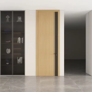 Zero-VOC Custom Dark Paint-Free MDF Interior Room Door with Sound Insulation for Residential Use in Bathroom & Living Room