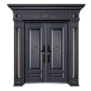 Zinc Alloy Steel Double Main Entrance Villa Security Door