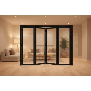 Folding Patio Bi-Fold Door, Thermal- and Sound-Insulating Aluminum Door