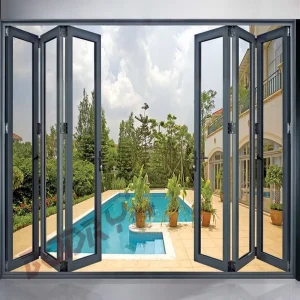 Black Folding Door with Aluminum Door Hinges