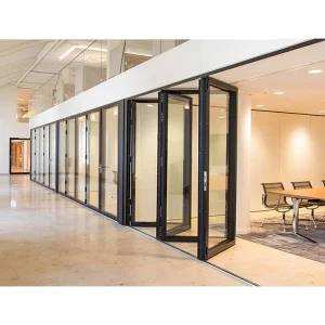Modern Aluminum Six-Panel Folding Door with Thermal Insulation for Living Rooms, Balconies, and Patio Entrances