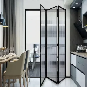 Residential Thermal-Insulated Folding Door, Household Bi-Fold Door, Aluminum Folding Door for Living Rooms, Double-Glazed Glass
