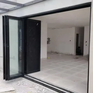 Custom Folding Door, Soundproof Exterior Folding Door, Aluminum Alloy Bi-Fold Balcony Door